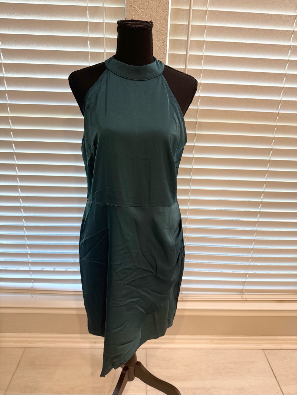 Halter Mini Dress in Deep Teal